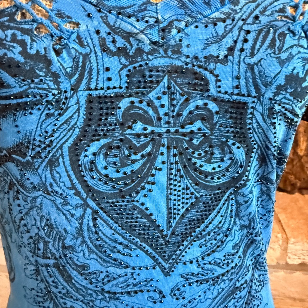 Affliction Blue Logo Tee - Picture 3 of 12